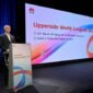 John Cai, President of Router Domain, Huawei Data Communication Product Line, delivering a speech